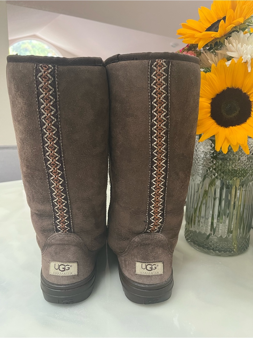Size 8 UGG Australia Tasman Ultra Tall Boots Braided Detail